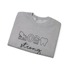 Dental Hygienist Strong Sweatshirt – Shark, Floss & Tooth Dental Pride Crewneck