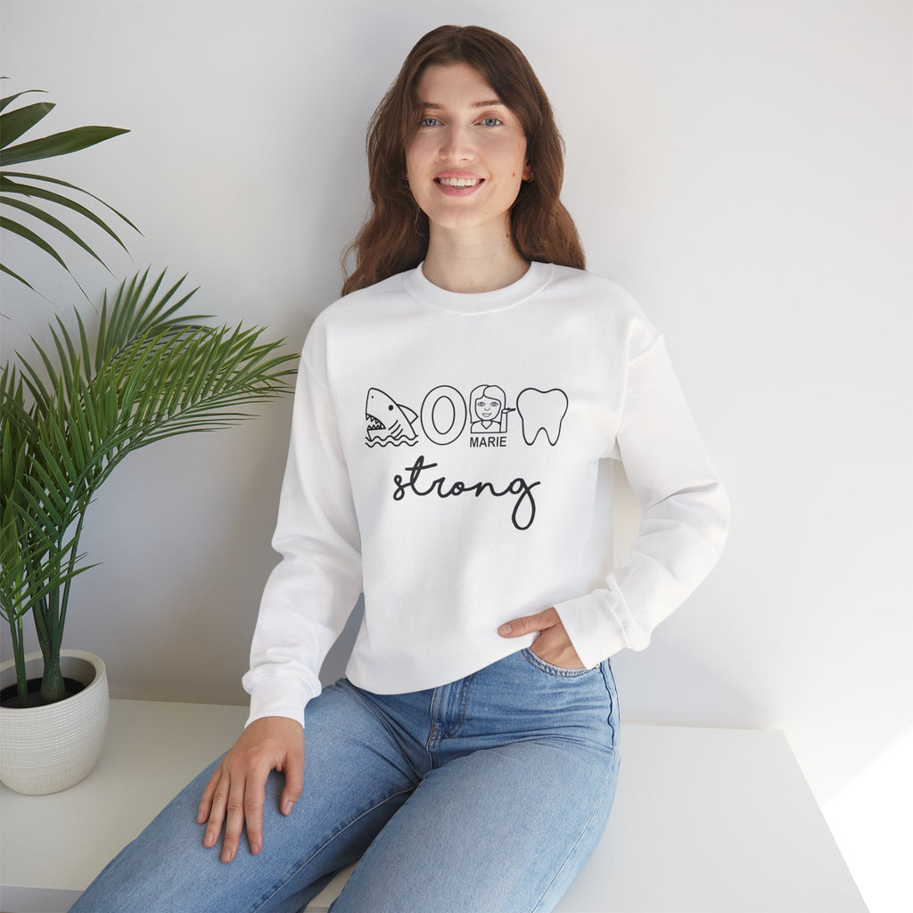 Dental Hygienist Strong Sweatshirt – Shark, Floss & Tooth Dental Pride Crewneck
