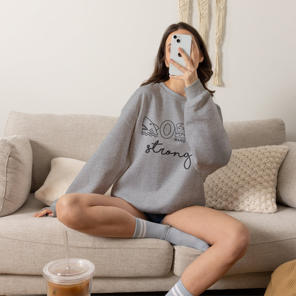 Dental Hygienist Strong Sweatshirt – Shark, Floss & Tooth Dental Pride Crewneck