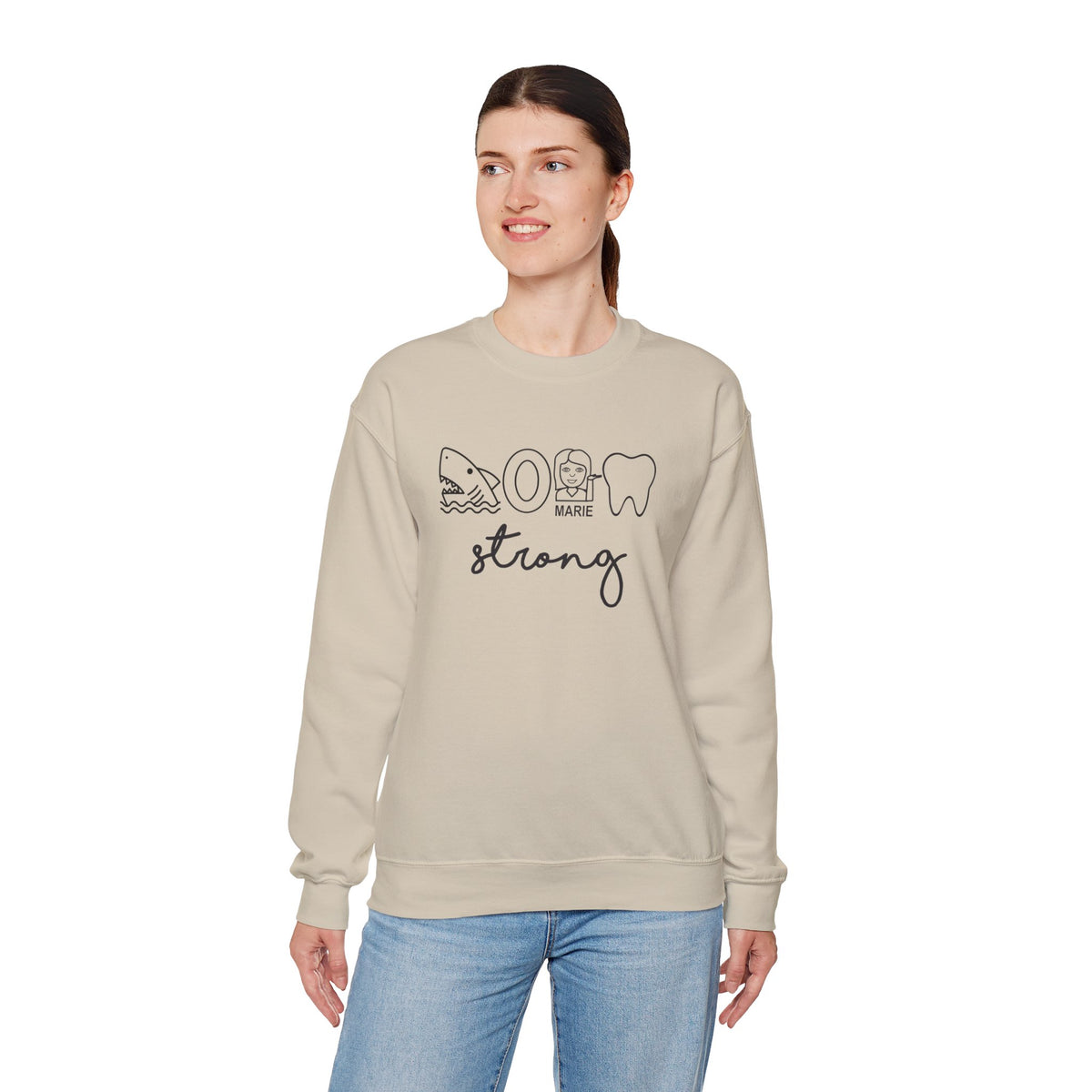 Dental Hygienist Strong Sweatshirt – Shark, Floss & Tooth Dental Pride Crewneck