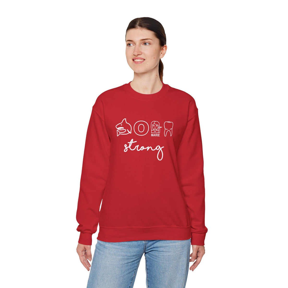 Dental Hygienist Strong Sweatshirt – Shark, Floss & Tooth Dental Pride Crewneck