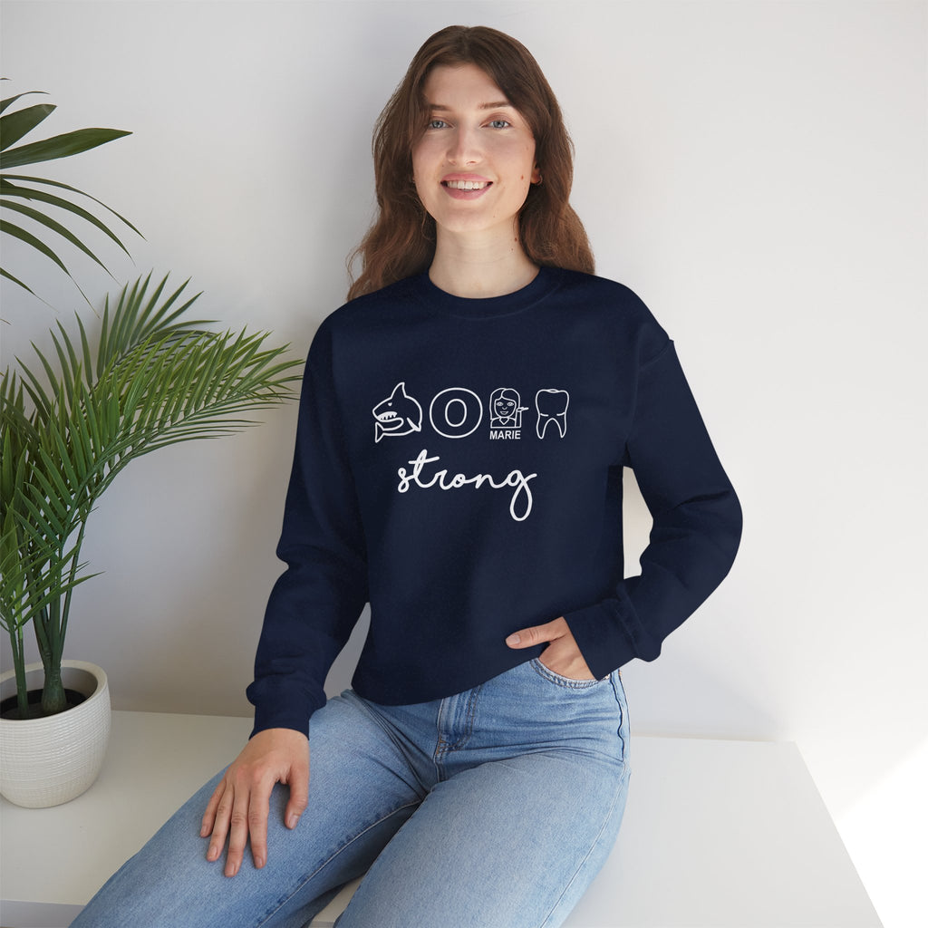 Dental Hygienist Strong Sweatshirt – Shark, Floss & Tooth Dental Pride Crewneck