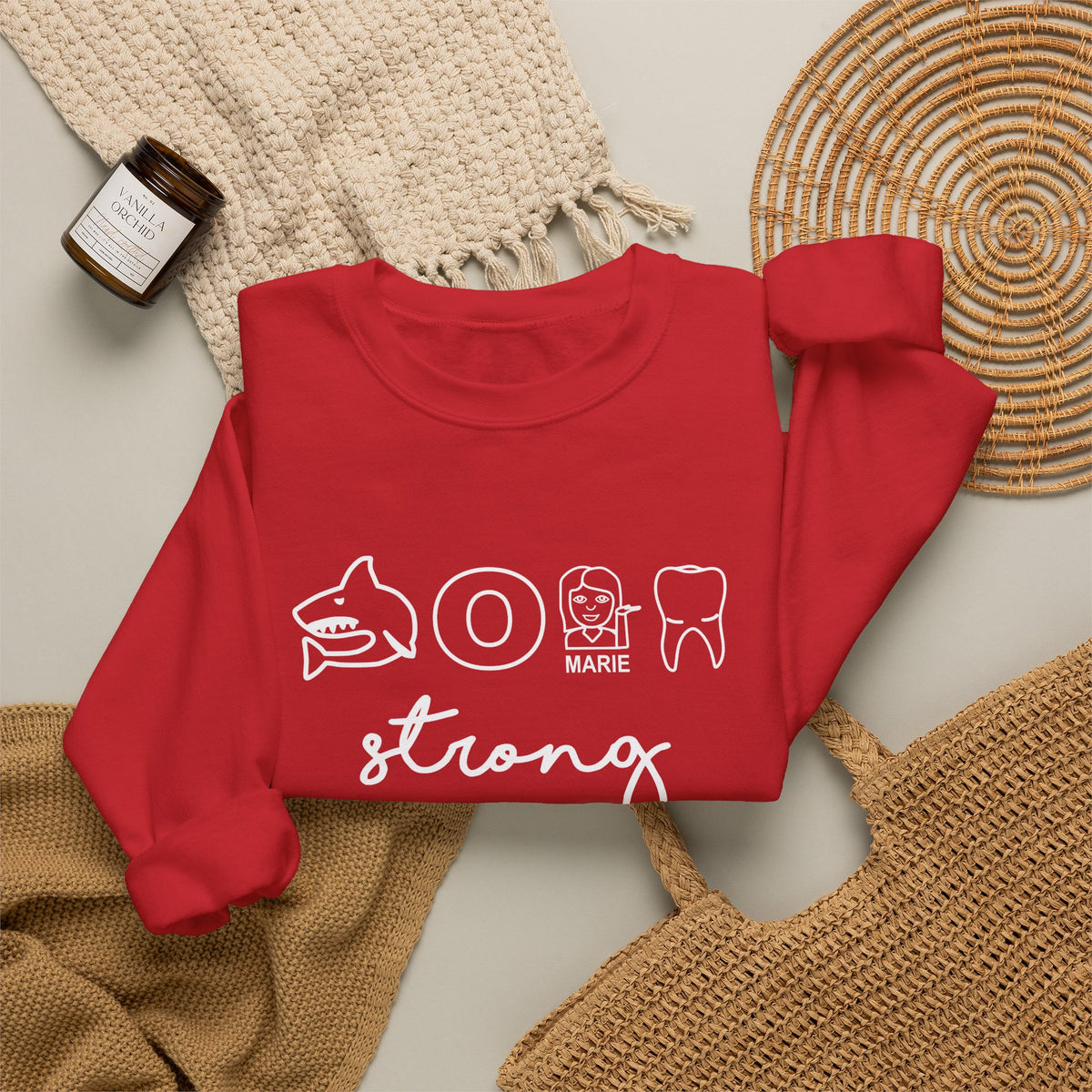 Dental Hygienist Strong Sweatshirt – Shark, Floss & Tooth Dental Pride Crewneck