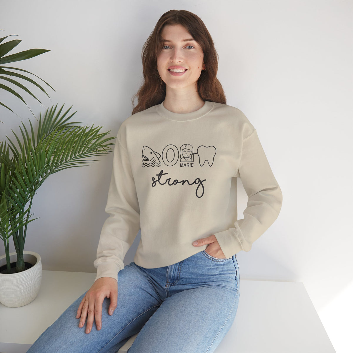 Dental Hygienist Strong Sweatshirt – Shark, Floss & Tooth Dental Pride Crewneck