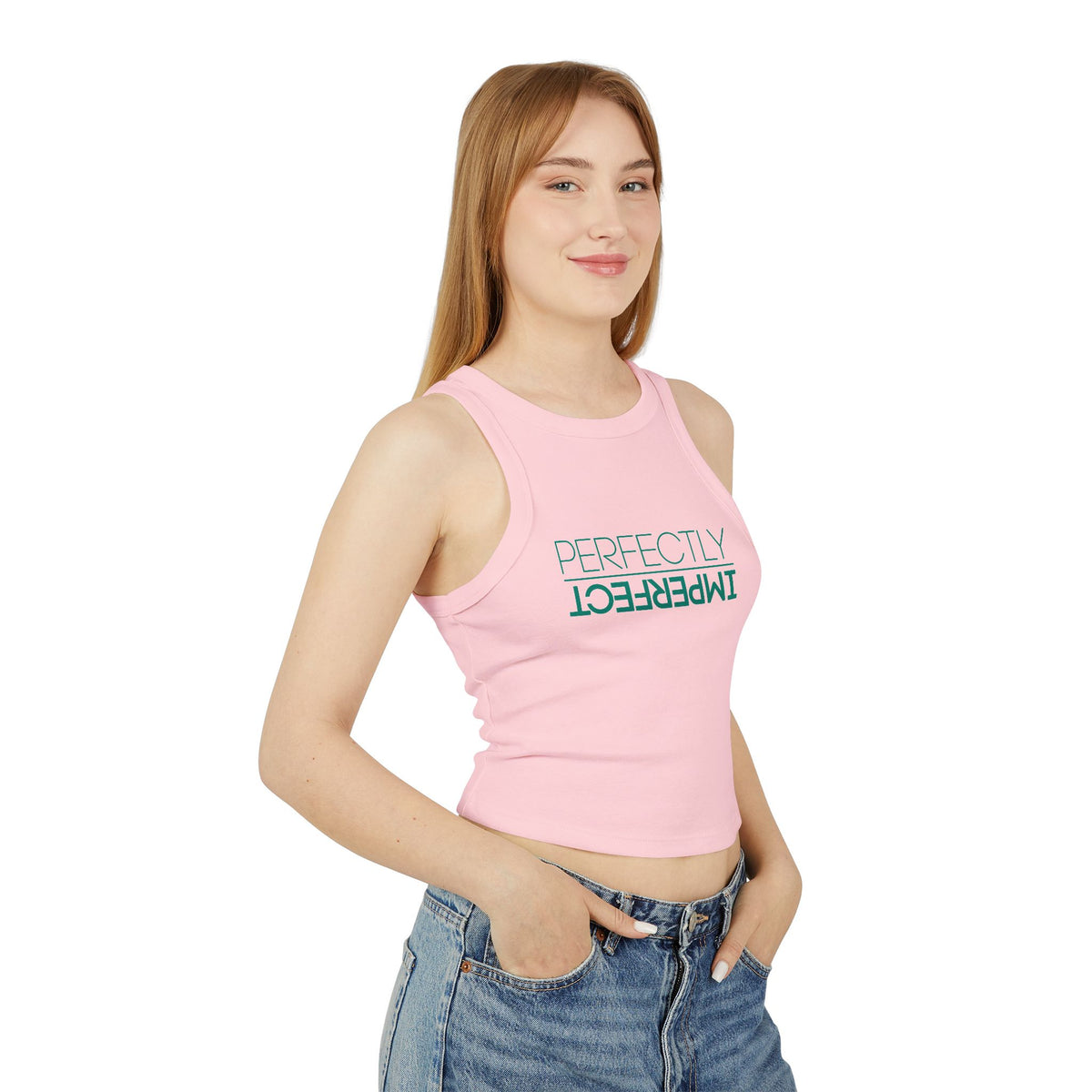 Perfectly Imperfect™ Micro-Rib Cropped Racer Tank