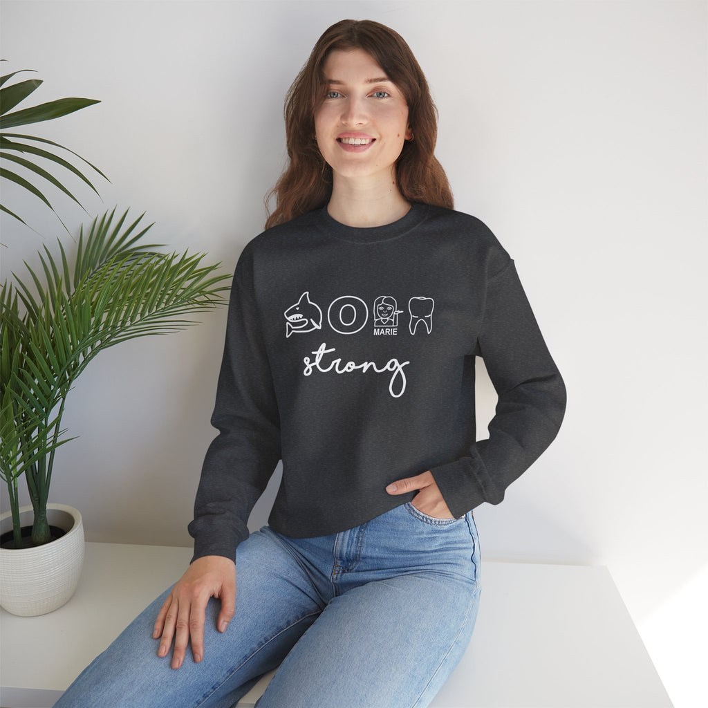 Dental Hygienist Strong Sweatshirt – Shark, Floss & Tooth Dental Pride Crewneck