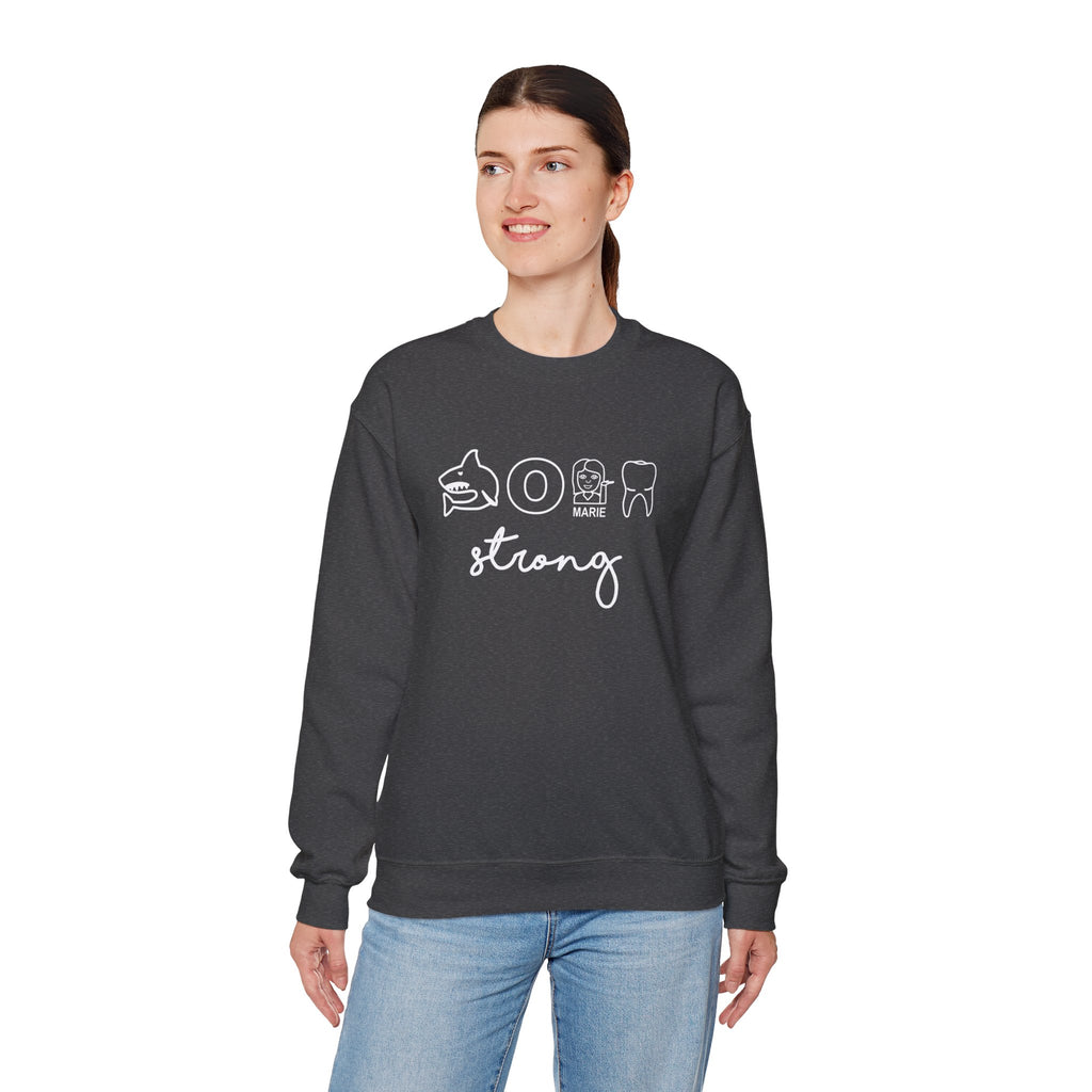 Dental Hygienist Strong Sweatshirt – Shark, Floss & Tooth Dental Pride Crewneck