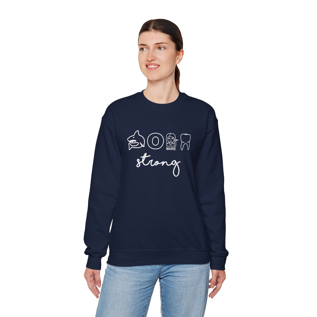 Dental Hygienist Strong Sweatshirt – Shark, Floss & Tooth Dental Pride Crewneck