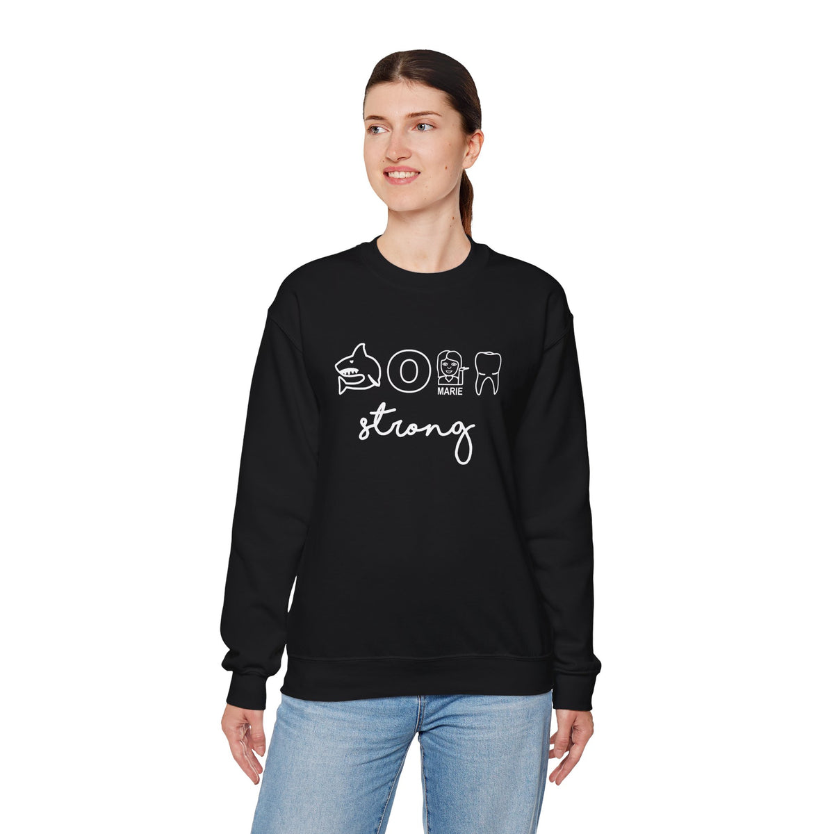 Dental Hygienist Strong Sweatshirt – Shark, Floss & Tooth Dental Pride Crewneck
