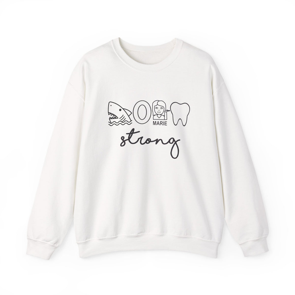 Dental Hygienist Strong Sweatshirt – Shark, Floss & Tooth Dental Pride Crewneck